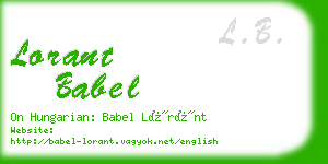 lorant babel business card